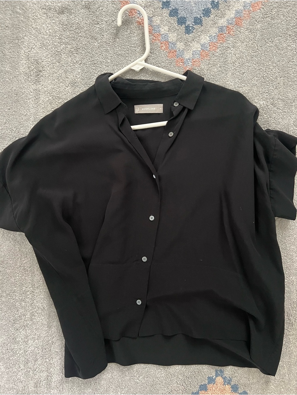 Everlane Black Oversized Button-Down Shirt